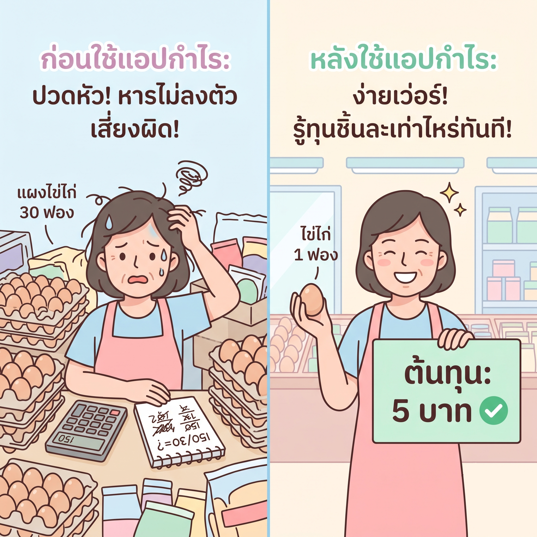 ซื้อเหมามาแพ็คใหญ่ สรุปตกชิ้นละกี่บาท? ให้แอป "กำไร" คิดให้เสร็จใน 1 วินาที!