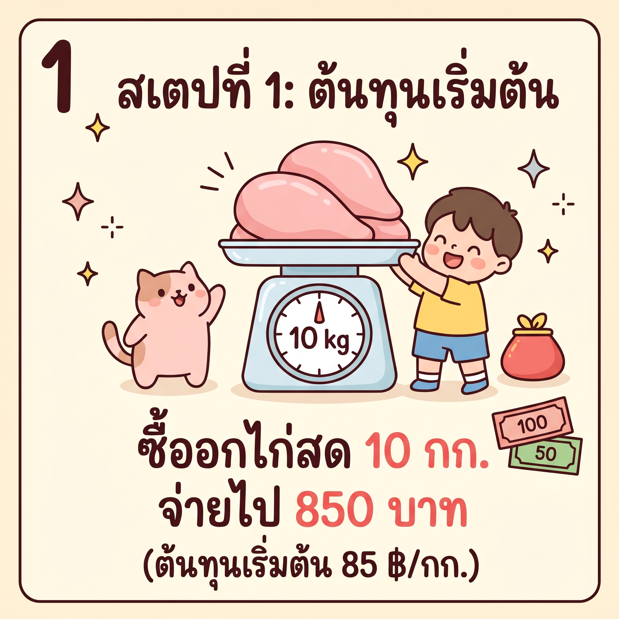 เลาะหนังไก่ออก เหลือเนื้อ 8 กก. ต้นทุนขยับเป็น 106 บาทต่อกิโลกรัม