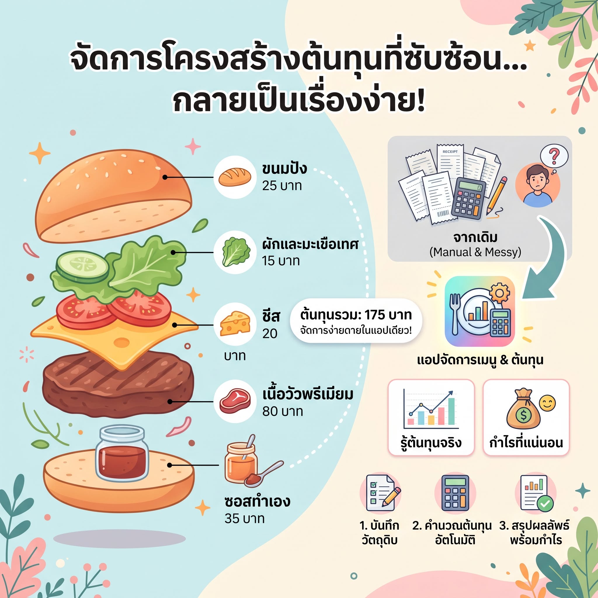 รู้ไหม? น้ำจิ้ม 1 ถ้วยเล็ก ต้นทุนกี่บาท... เลิกกะเกณฑ์ด้วยความรู้สึก ก่อนทุนจม!