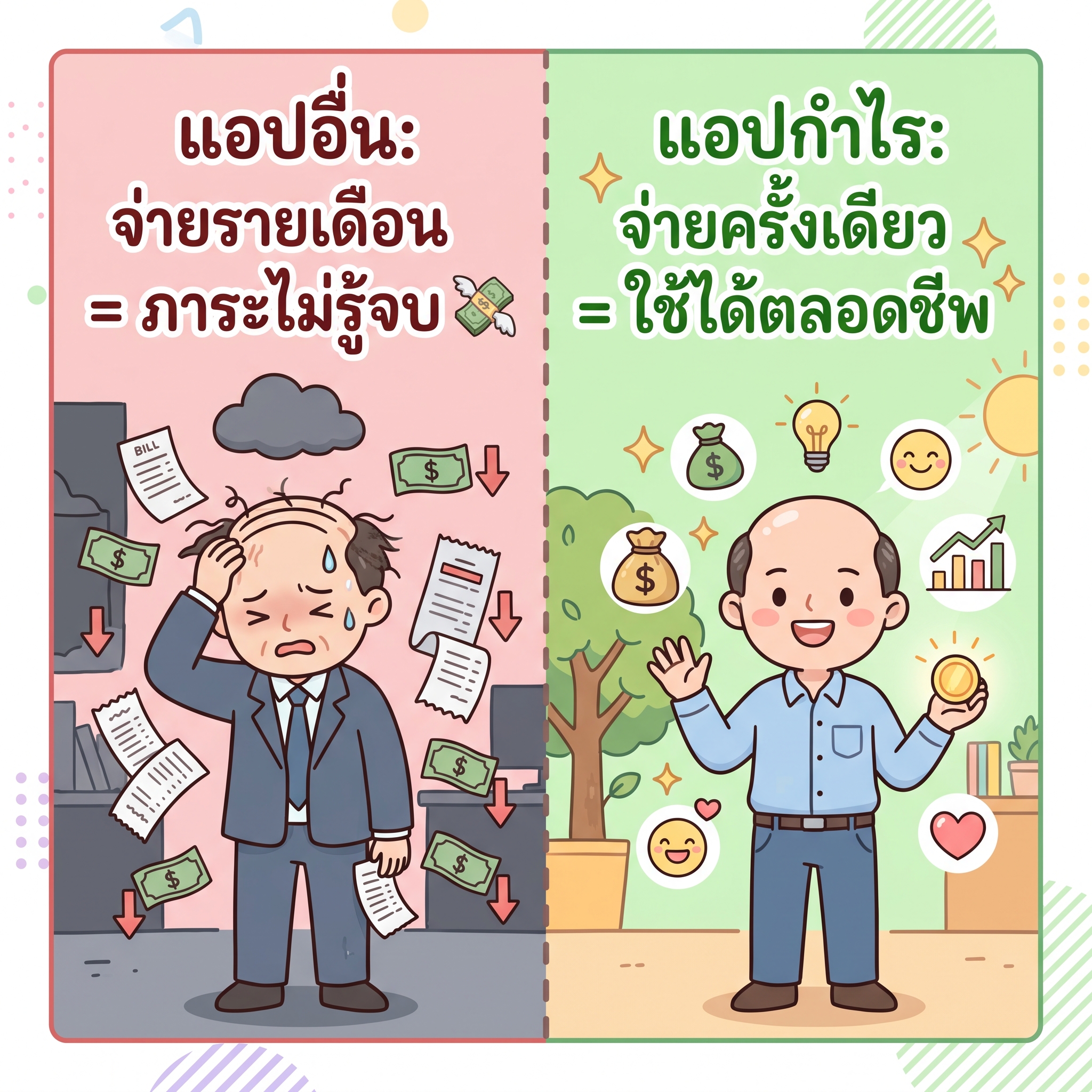 แอปกำไร จ่ายครั้งเดียว ใช้ได้ตลอดชีพ ไม่มีค่ารายเดือน